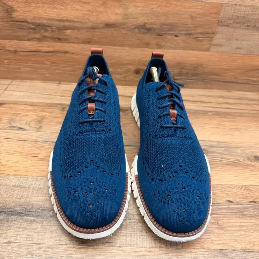 Cole Haan Stitchlite Wingtip Oxford Mens Size 12M Shoes Blue White Dress Sneak
